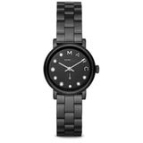 Marc Jacobs Marc Black Dial Black Steel Strap Watch for Women - MBM8673