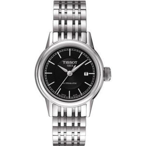 Tissot Carson Automatic Black Dial Silver Steel Strap Watch For Women - T085.207.11.051.00