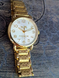 Coach Delancey Classic White Dial Gold Steel Strap Watch for Women - 14502261