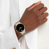 Movado Museum Classic Black Dial Two Tone Steel Strap Watch for Men - 0607200