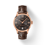 Tissot Chemin Des Tourelles Powermatic 80 Lady Brown Dial Brown Leather Strap Watch For Women - T099.207.36.448.00