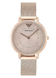 Emporio Armani Kappa Pink Dial Pink Mesh Bracelet Watch For Women - AR11129