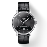 Tissot Carson Premium Powermatic 80 Black Dial Black Leather Strap Watch For Men - T122.407.16.051.00