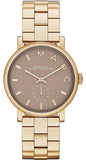 Marc Jacobs Baker Grey Dial Gold Steel Strap Watch for Women - MBM3281