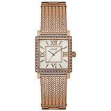 Guess Highline Off White Dial Rose Gold Stainless Steel Mesh Strap Watch For Women - W0826L3