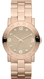 Marc Jacobs Amy Glitz Brown Dial Rose Gold Steel Strap Watch for Women - MBM3221