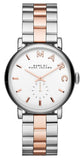 Marc Jacobs Baker White Dial Two Tone Steel Strap Watch for Women - MBM3312