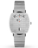 Gucci Grip Quartz Silver Dial Silver Steel Strap Watch For Women - YA157401