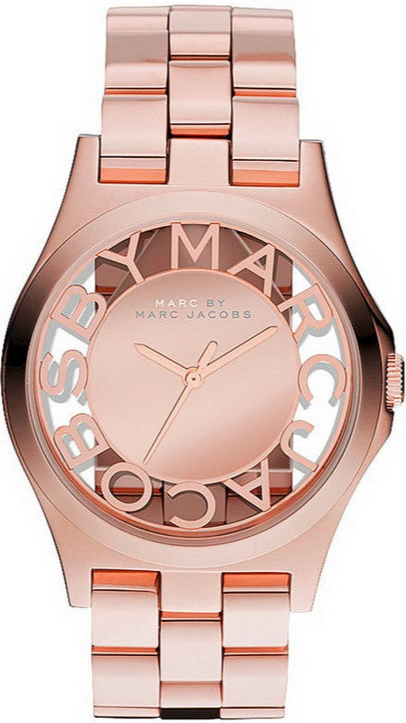Marc Jacobs Henry Rose Gold Dial Rose Gold Steel Strap Watch for Women - MBM3207