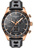 Tissot PRS 516 Chronograph Black Dial Black Leather Strap Watch For Men - T100.417.36.051.00