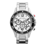 Marc Jacobs Rock Chronograph White Dial Silver Steel Strap Watch for Men - MBM5027
