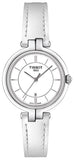Tissot T Lady Flamingo White Dial White Leather Strap Watch For Women - T094.210.16.011.00