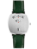 Gucci Grip Quartz Silver Dial Green Leather Strap Unisex Watch - YA157406