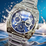 Guess Prodigy Chronograph Blue Dial Silver Steel Strap Watch For Men - GW0624G1