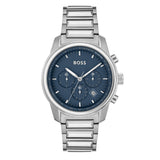 Hugo Boss Trace Chronograph Blue Dial Silver Steel Strap Watch For Men - 1514007