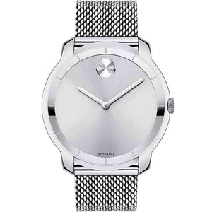 Movado Bold Silver Dial Silver Mesh Bracelet Watch For Women - 3600241