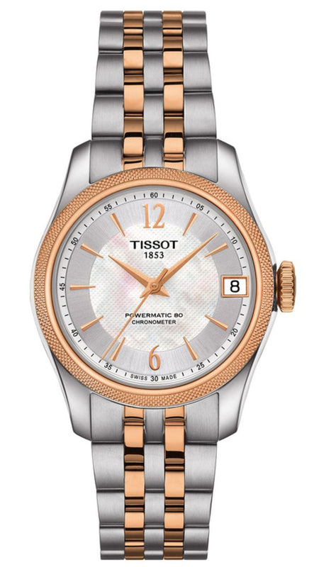 Tissot Ballade Powermatic 80 Cosc Mother of Pearl Dial Two Tone Steel Strap Watch For Women - T108.208.22.117.01
