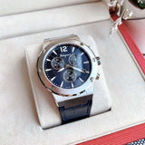 Salvatore Ferragamo F-80 Classic Blue Dial Blue Leather Strap Watch for Men - SFDT00719
