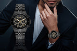 Michael Kors Bayville Chronograph Black Dial Black Steel Strap Watch For Men - MK8750