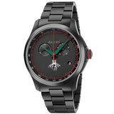 Gucci G-Timeless Chronograph Black Dial Black Steel Strap Watch For Men - YA126269