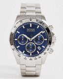Hugo Boss Hero Sport Chronograph Blue Dial Silver Steel Strap Watch for Men - 1513755
