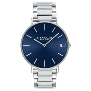 Coach Charles Blue Dial Silver Steel Strap Watch for Men - 14602429