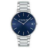 Coach Charles Blue Dial Silver Steel Strap Watch for Men - 14602429