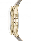 Fossil Cecile Champagne Dial Grey Leather Strap Watch for Women - AM4529