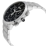 Hugo Boss Associate Black Dial Silver Steel Strap Watch for Men - 1513267