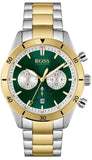 Hugo Boss Santiago Chronograph Green Dial Two Tone Steel Strap Watch for Men - 1513872
