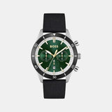 Hugo Boss Santiago Green Dial Black Nylon Strap Watch for Men - 1513936