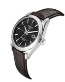 Tissot Gentleman Powermatic 80 Silicium Black Dial Brown Leather Strap Watch For Men - T127.407.16.051.01