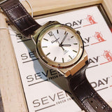 Salvatore Ferragamo F-80 Classic White Dial Brown Leather Strap Watch for Men - SFDT00819