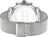 Tommy Hilfiger Evan Grey Dial Silver Mesh Bracelet Watch for Men - 1710396