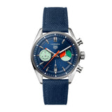 Tag Heuer Carrera Skipper Automatic Chronograph Blue Dial Blue Nylon Strap Watch for Men - CBS2213.FN6002