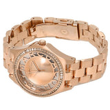 Marc Jacobs Henry Transparent Rose Gold Dial Rose Gold Steel Strap Watch for Women - MBM3339