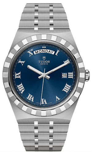 Tudor Royal Automatic Blue Dial Silver Steel Strap Watch for Men - M28600-0005