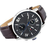 Tommy Hilfiger Aiden Quartz Black Dial Brown Leather Strap Watch for Men - 1791309