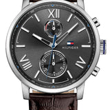 Tommy Hilfiger Aiden Quartz Black Dial Brown Leather Strap Watch for Men - 1791309