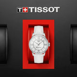 Tissot Chemin Des Tourelles Powermatic 80 Lady White Dial White Leather Strap Watch For Women - T099.207.16.116.00