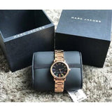 Marc Jacobs Roxy Black Dial Rose Gold Steel Strap Watch for Women - MJ3569