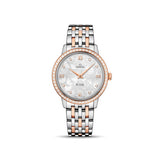 Omega De Ville Prestige Quartz Diamonds Silver Dial Two Tone Steel Strap Watch for Women - 424.25.27.60.52.001