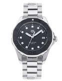 Tag Heuer Aquaracer Quartz Black Dial Silver Steel Strap Watch for Women - WAY131M.BA0748