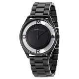 Marc Jacobs Tether Transparent Black Dial Black Steel Strap Watch for Women - MBM3415