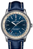 Breitling Navitimer Automatic 38mm Blue Dial Blue Leather Strap Mens Watch - A17325211C1P1