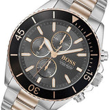 Hugo Boss Ocean Edition Chronograph Black Dial Two Tone Steel Strap Watch for Men - 1513705