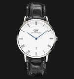Daniel Wellington Dapper Reading White Dial Black Leather Strap Watch For Men - DW00100108