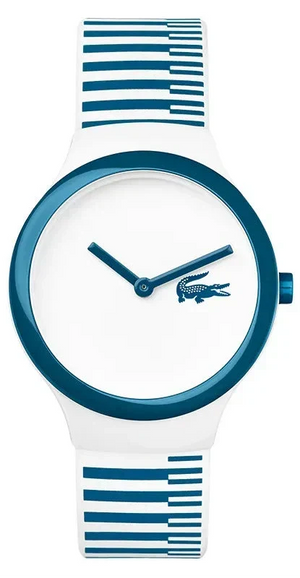 Lacoste Goa White Dial Two Tone Silicone Strap Watch for Men - 2020118