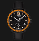 Tissot T Sport Quickster Chronograph Black Dial Black Rubber Strap Watch For Men - T095.417.36.057.01