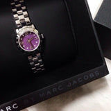 Marc Jacobs Amy Purple Dial Silver Steel Strap Watch for Women - MBM3228